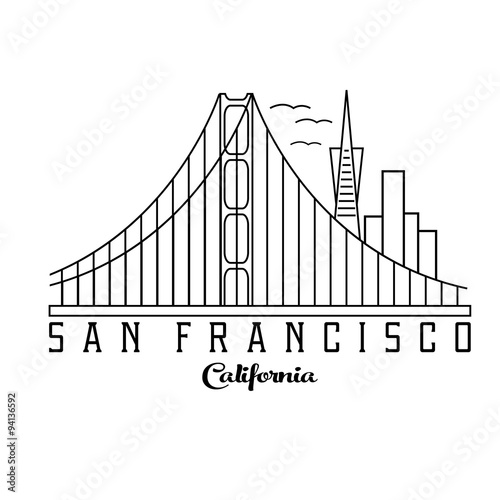 skyline of San Francisco vector design template