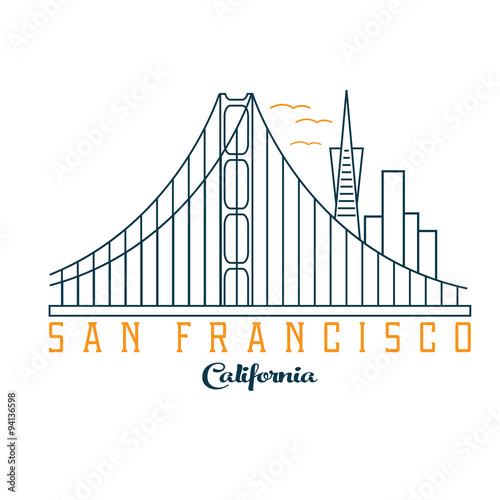 skyline of San Francisco vector design template