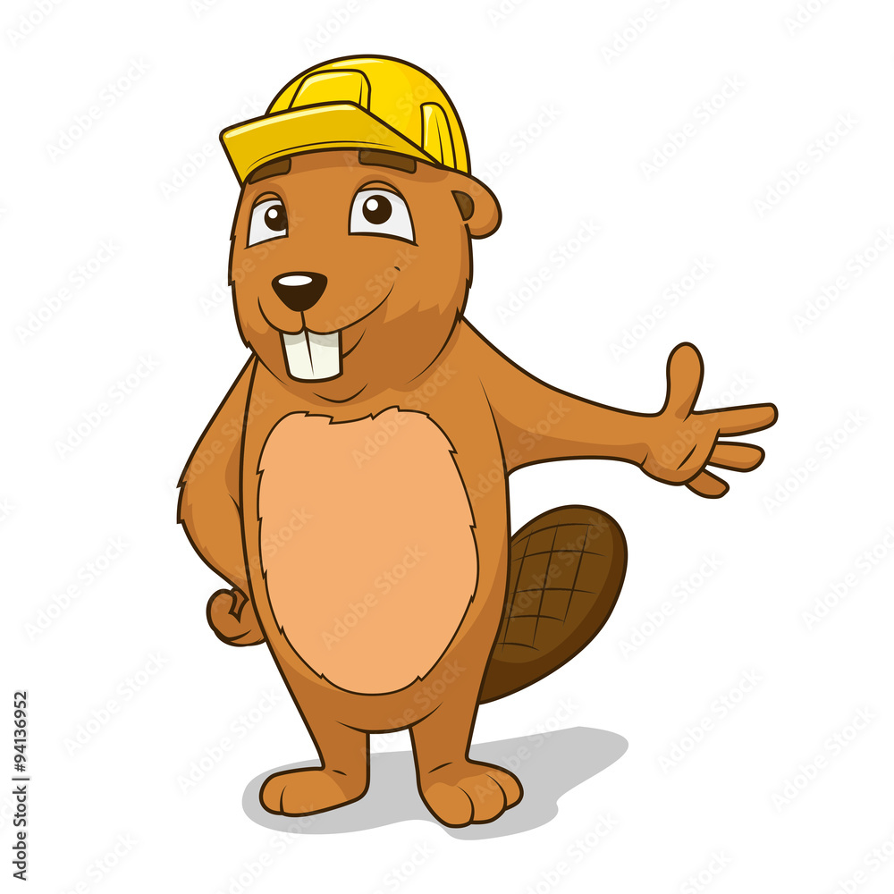 Obraz premium Beaver builder vector illustration