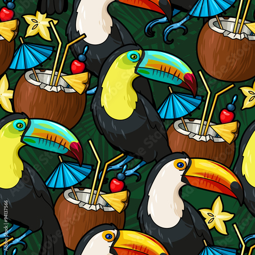 Toucan and cocktail