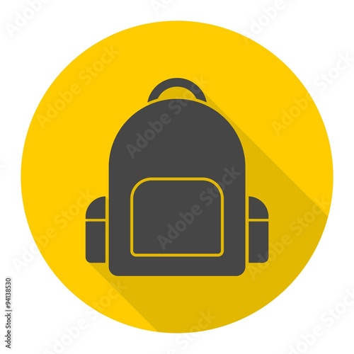 School bag icon with long shadow