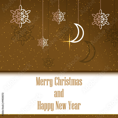 Merry Christmas and Happy New Year postcard. Vector Illustration photo