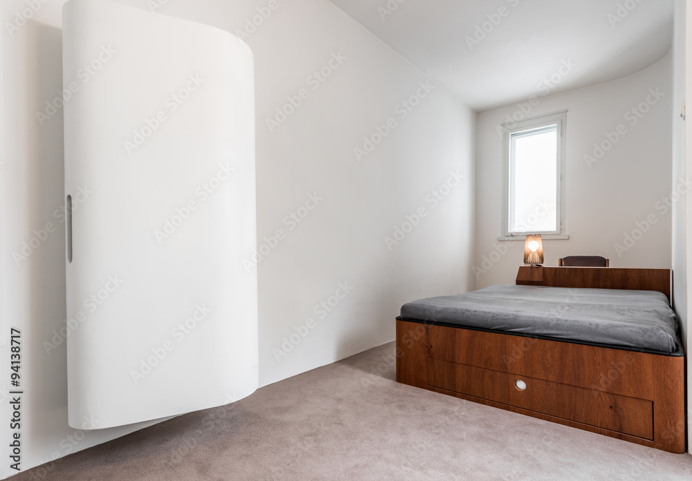 Fototapeta premium Bedroom interior with modern closet