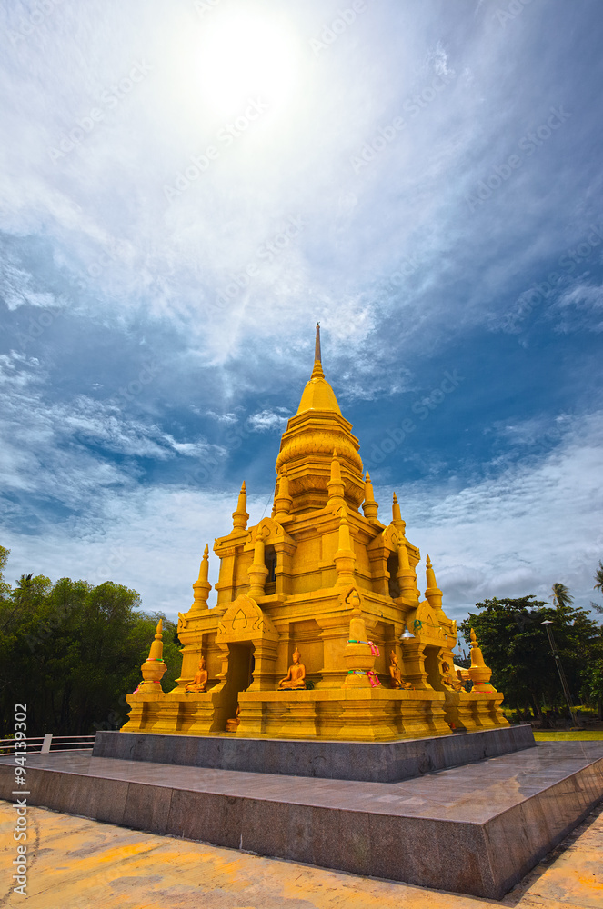 Laem Sor Pagoda (golden pagoda) at Koh Samui island, Thailand