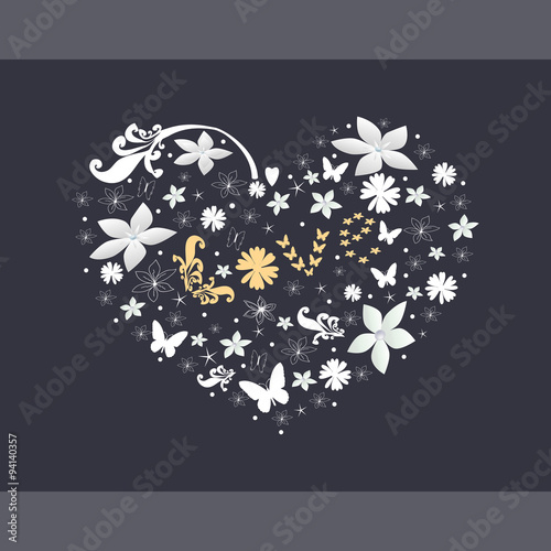 Vector card of love heart