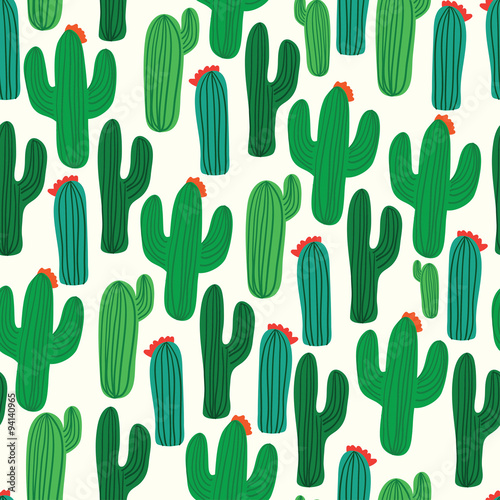 Cactus seamless pattern backgound