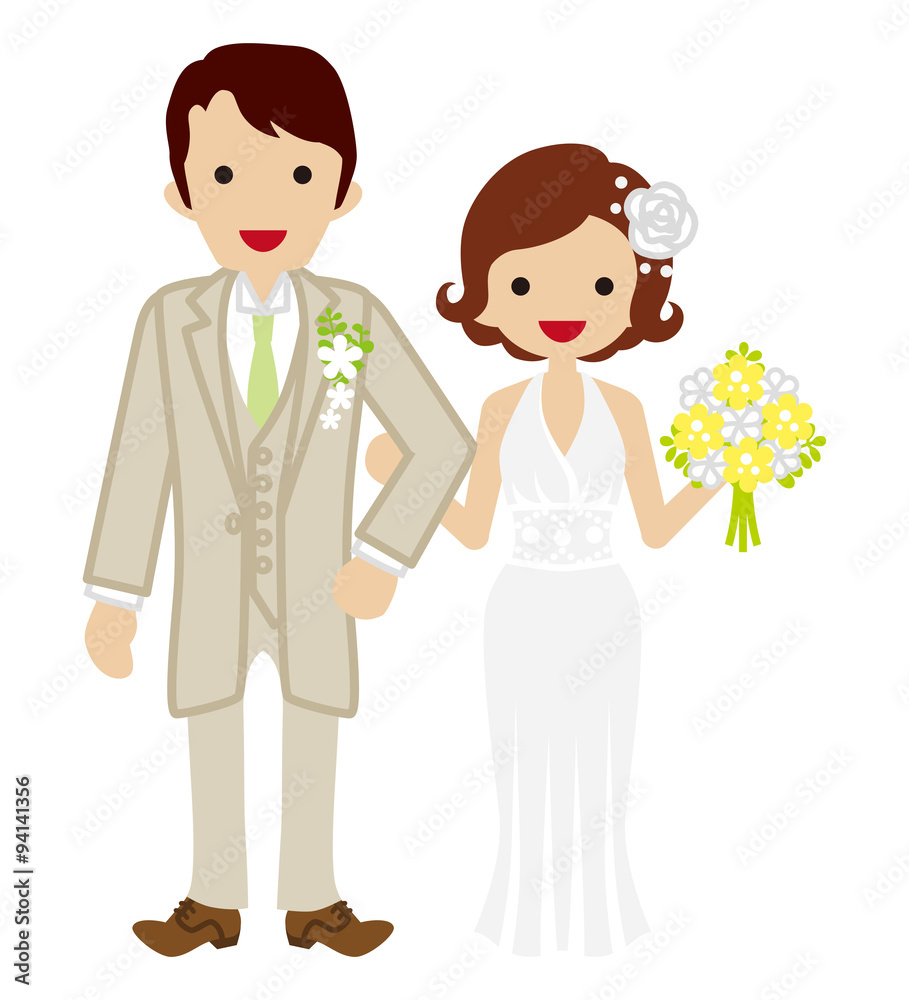 Wedding -Heterosexual Couple -Bobbed hair Bride Wedding -Heterosexual Couple -Bobbed hair Bride