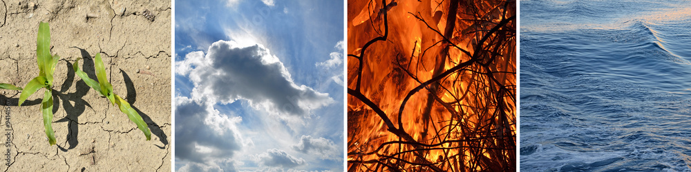 erde, feuer, wasser, luft