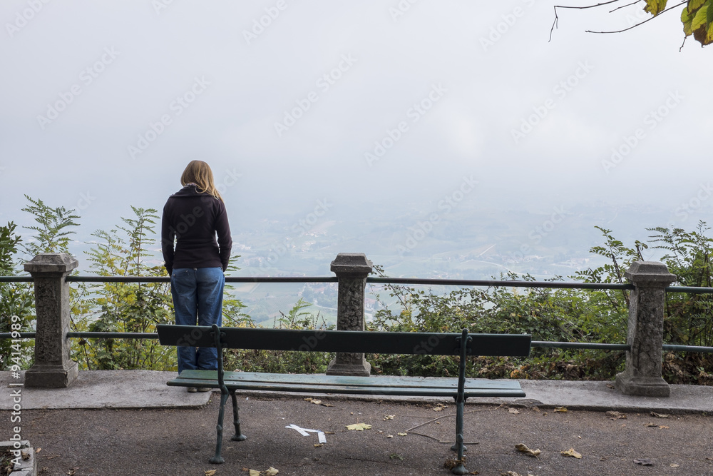 girl on a panoramic terrace