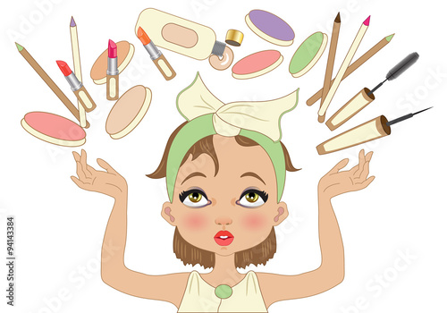 Make-up on white background