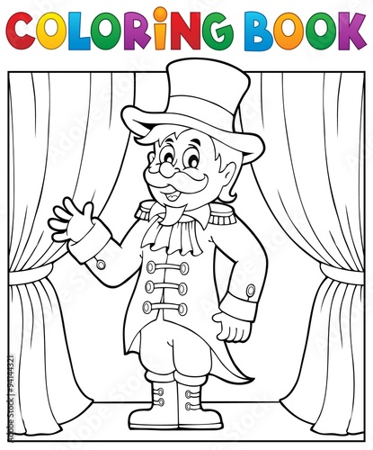 Coloring book circus ringmaster theme 1