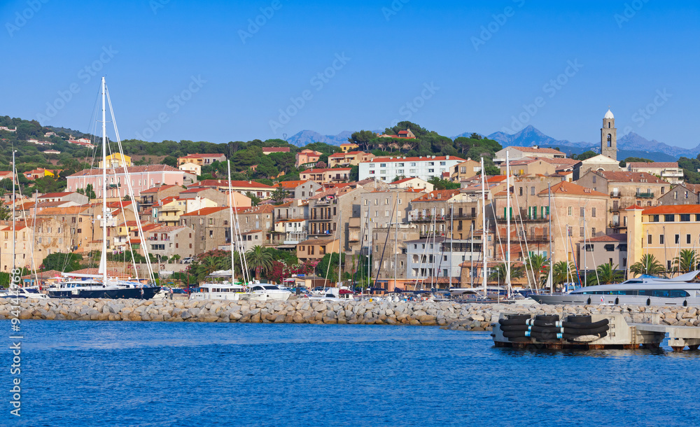 Port of Propriano landscape, Corsica, France
