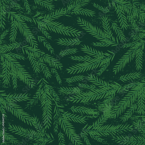christmas background with green alder twigs, vector