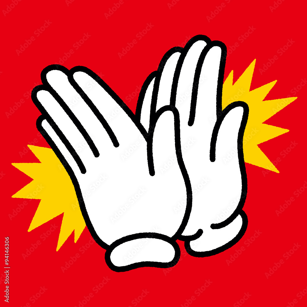 Obraz premium ハンドサイン_拍手_線画