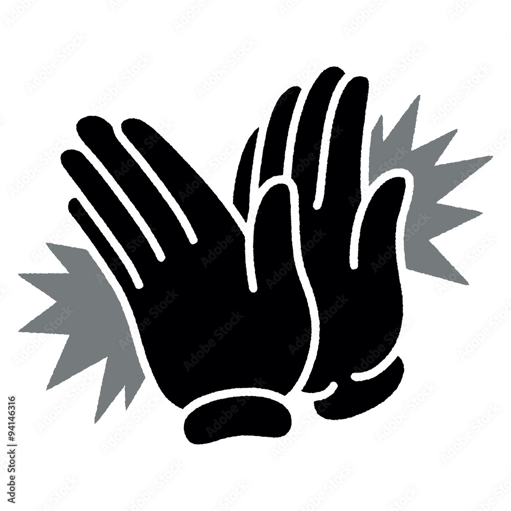 Obraz premium ハンドサイン_拍手_モノクローム