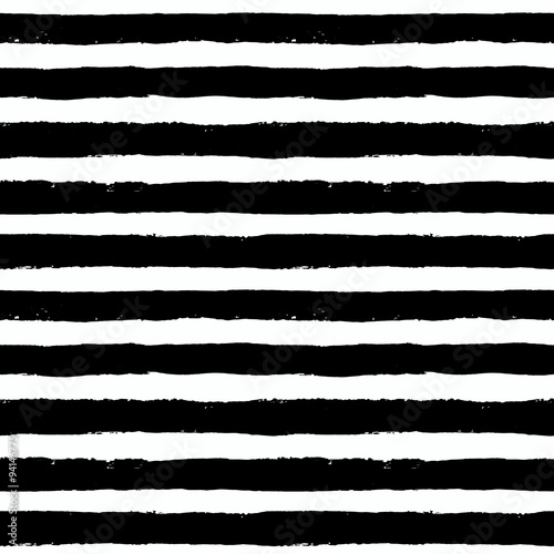 Vector Brush Strokes Black White Pattern