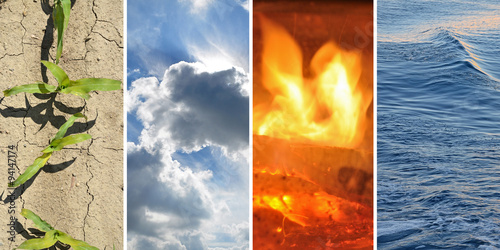 Canvas-taulu Erde, Feuer, Wasser, Luft