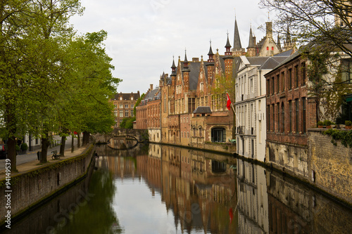 Idyllic medieval town of Bruges, Belgium with its canals