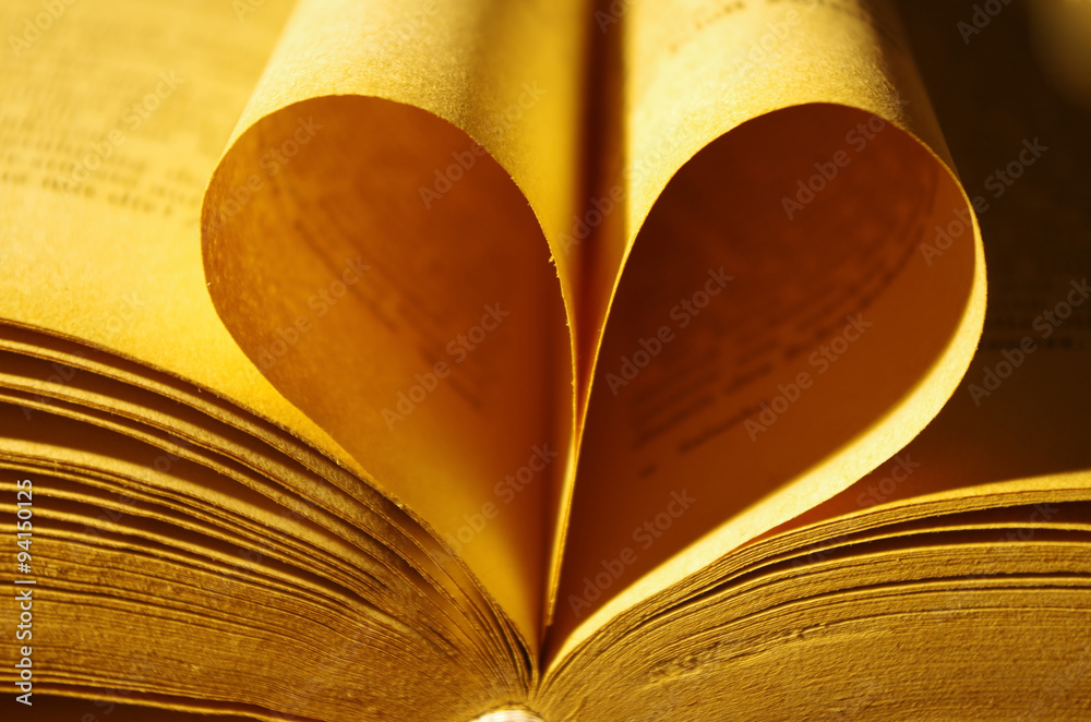 buch mit herz aus buchseiten StockFoto Adobe Stock