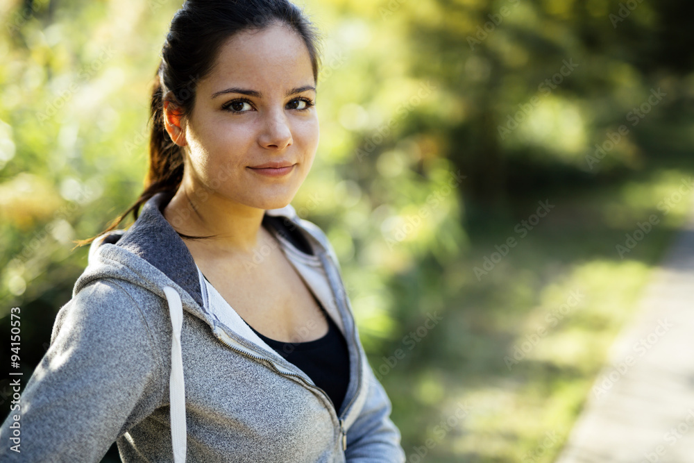 Portrait of a sportswoman in nature Portrait of a sportswoman in nature