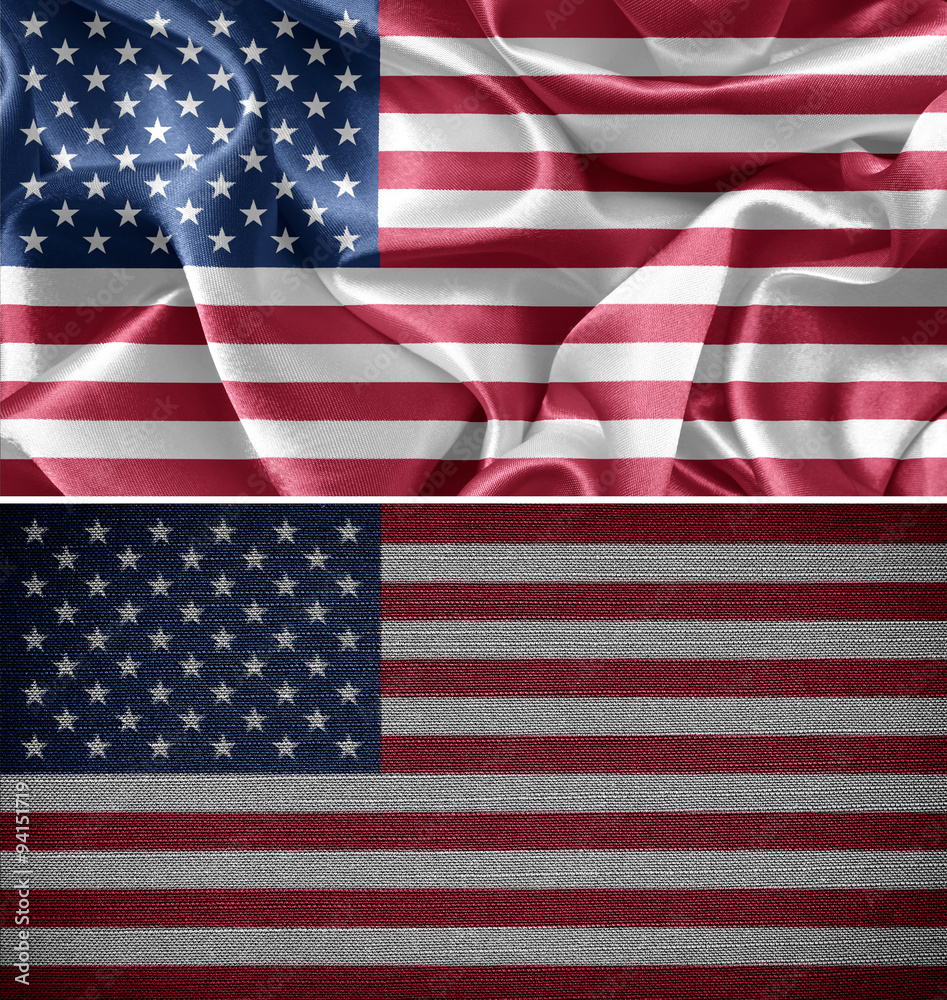 Fototapeta premium American fabric flags