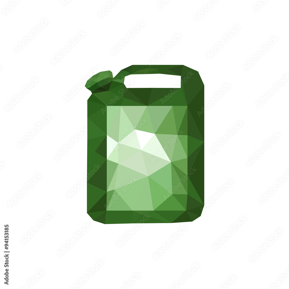 Illustration of origami polygonal oil canister Illustration of origami polygonal oil canister