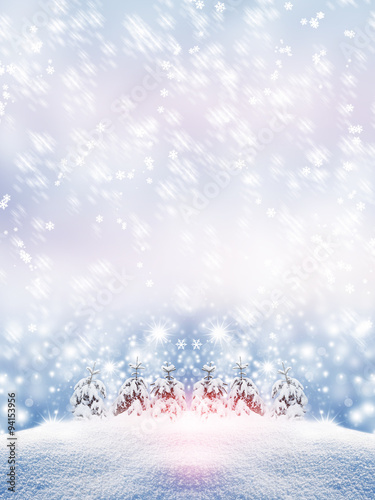 Christmas card. winter Landscape