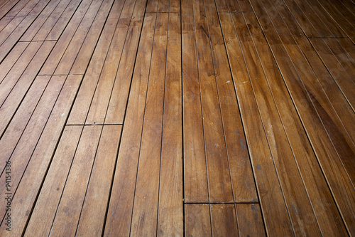 close-up image of aged wooden floor in building