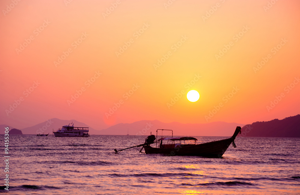 Beautiful sunset in Krabi, Thailand