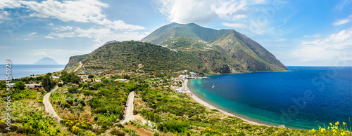 Filicudi island panorama, Aeolian islands, Italy.