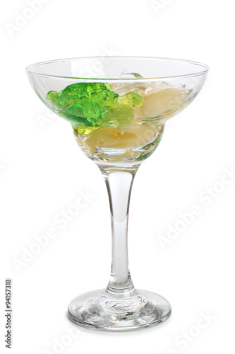 Cocktail in a glass on white background