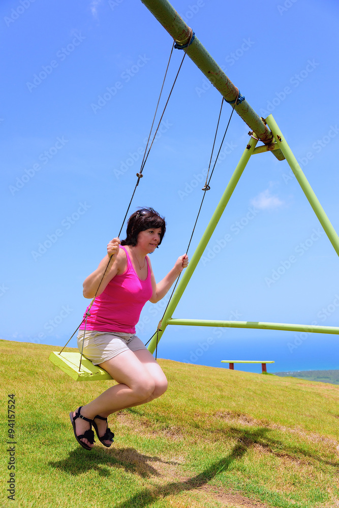 Woman on a swing