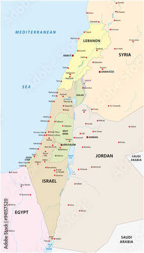 Israel and lebanon map