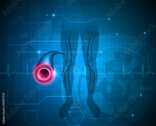 Healthy leg artery background