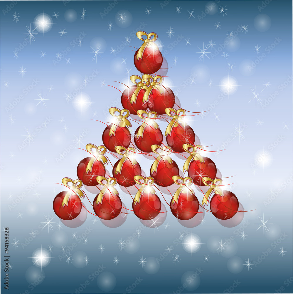 christmas tree in blue background Stock Vector Adobe Stock
