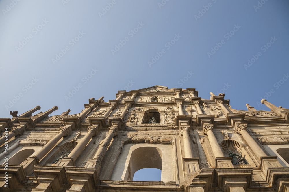 Ruins of St. Paul's - the famous landmark in Macau (Macao)