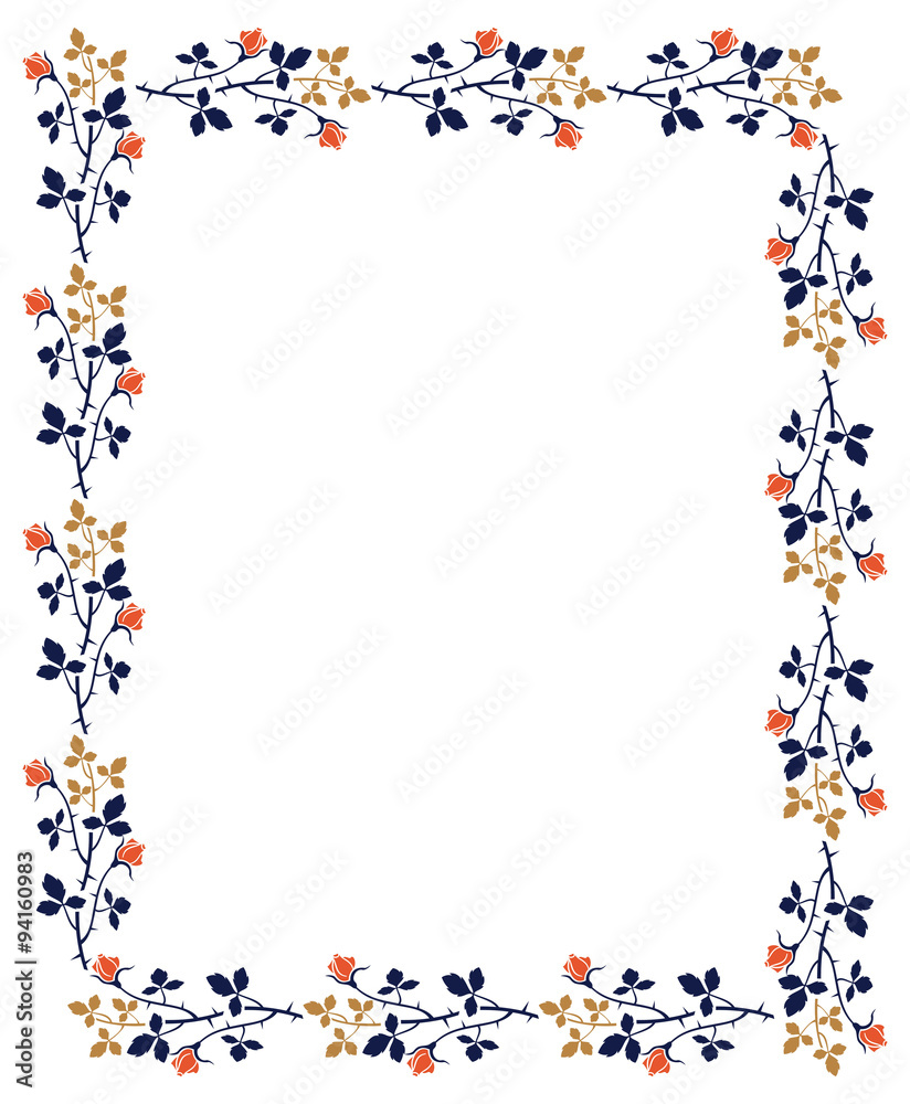 Elegant frame with roses