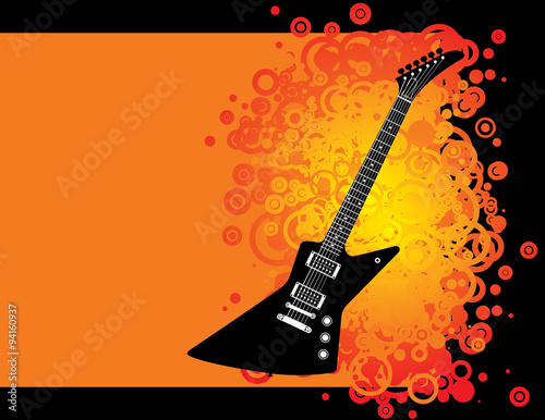 Guitar grunge background with space for text