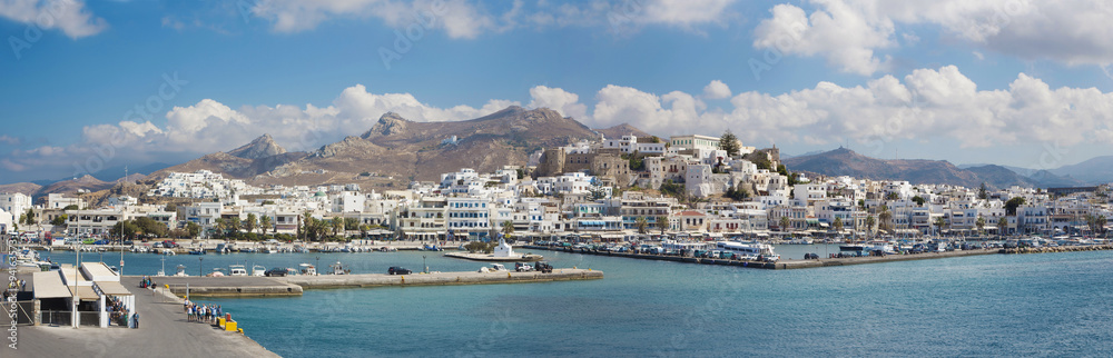 Town Chora (Hora) on the Naxos island in the Aegean Sea in Greece