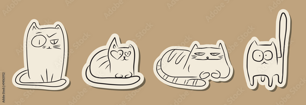 Paper funny cats Paper funny cats