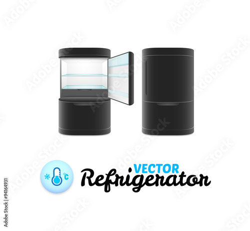 Modern refrigerator isolated on white background