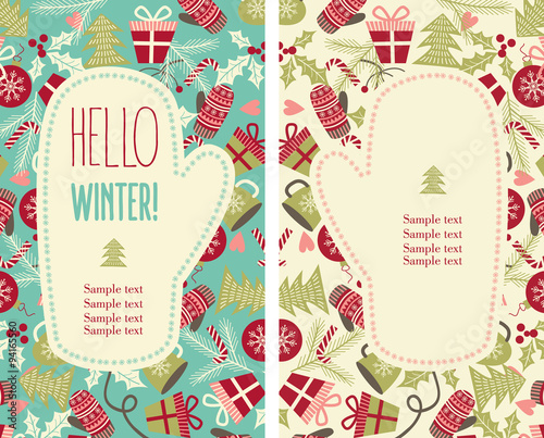 Christmas Card. Design Elements. Greeting card. Vector illustration