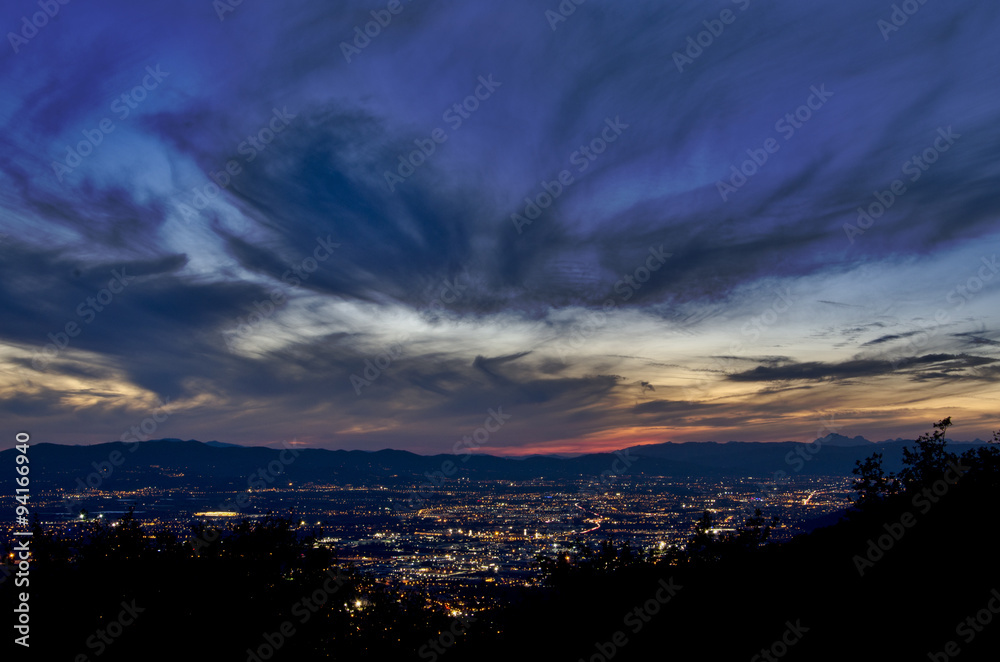 Wonderfull view of city at sunset Wonderfull view of city at sunset