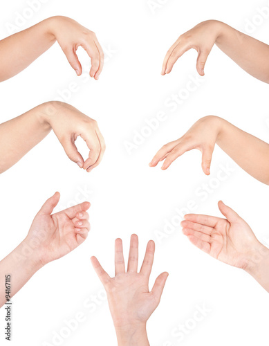 Woman hand sign isolated