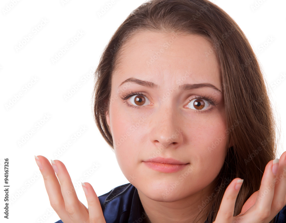 Portrait of young and smiling woman. Portrait of young and smiling woman.