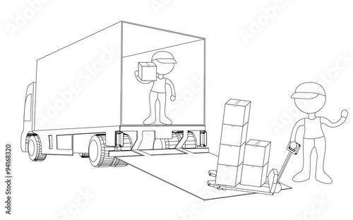 Camion con monigotes trabajadores 3