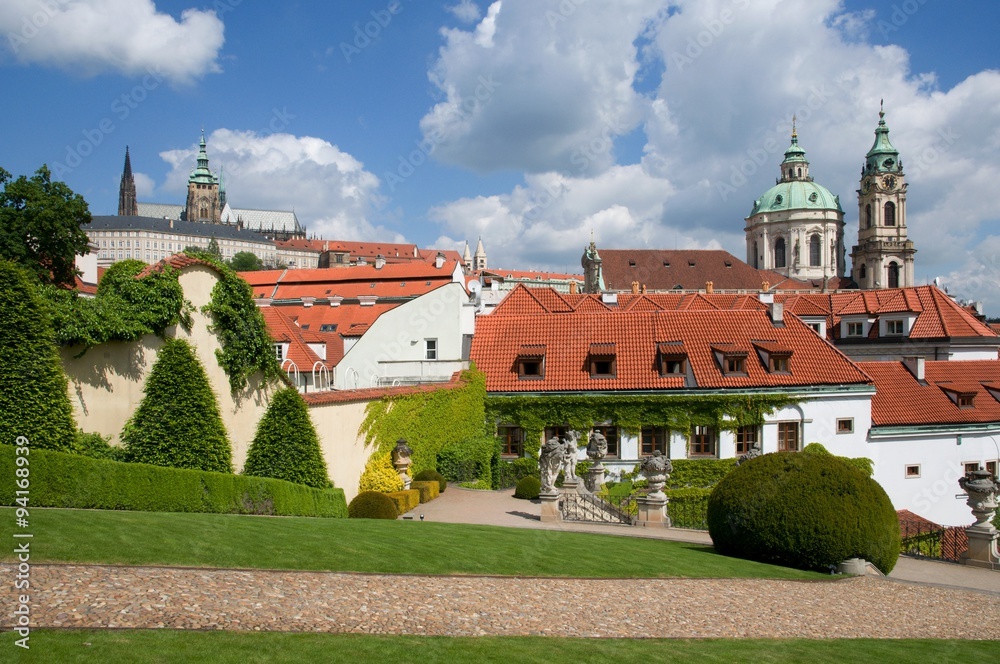 Prague Castle from Vrtbovska Garden in Prague, Czech republic