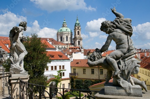 Statues in the Vrtbovska Garden in Mala Strana, Prague, Czech republic photo