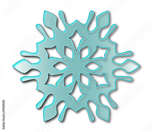 Einzelne Schneeflocke hellblau
