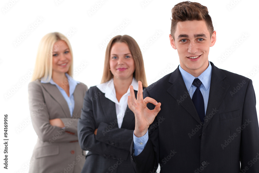 Group of business people, ok hand sign Group of business people, ok hand sign